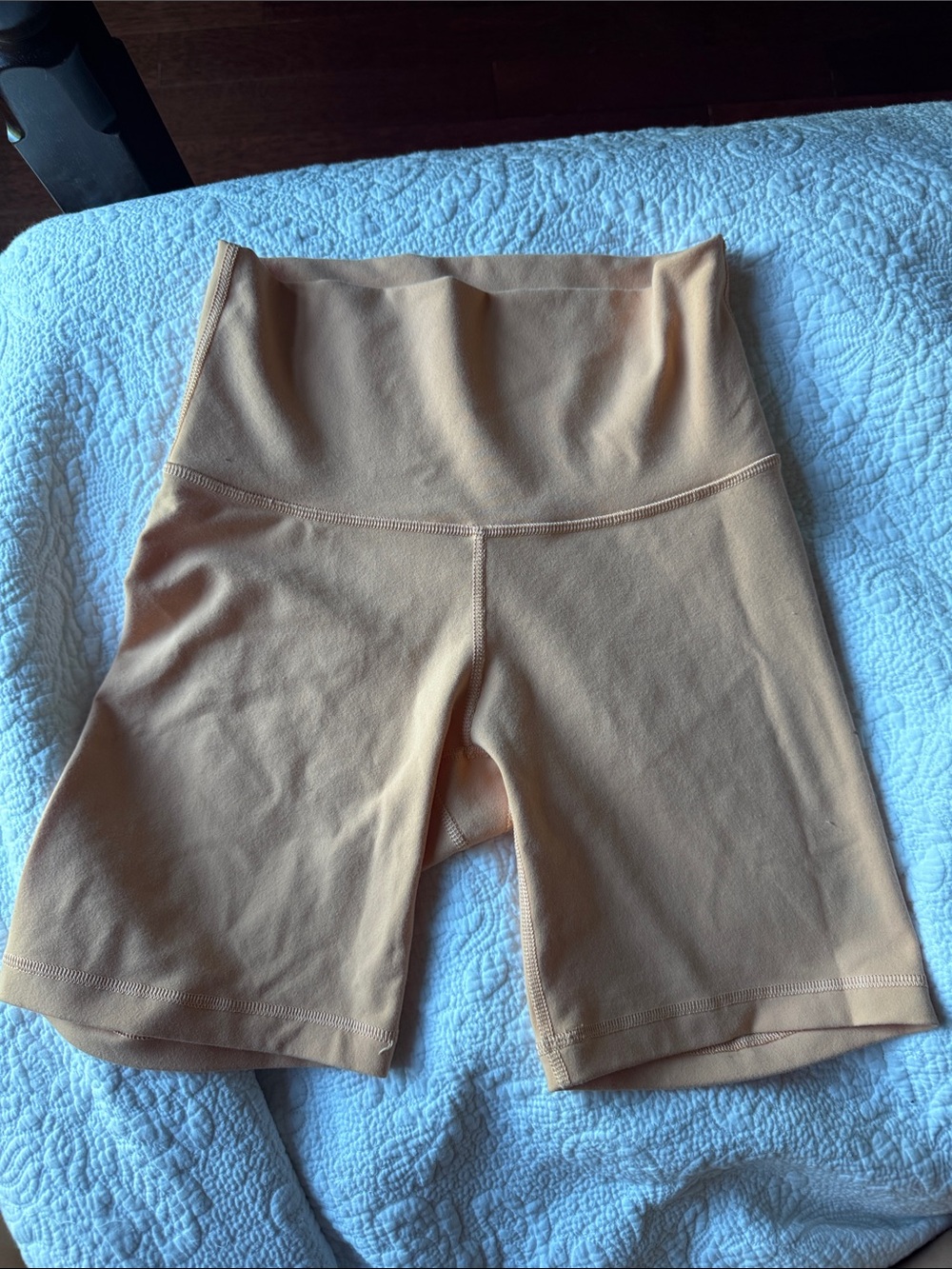 High-Waist Women's Bike Shorts light orange